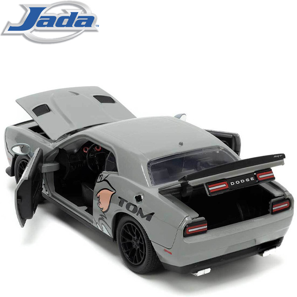 Jada Toys Tom and Jerry Hollywood Rides Die Cast Jerry and 1/24 Scale 2015 Dodge Challenger Hellcat